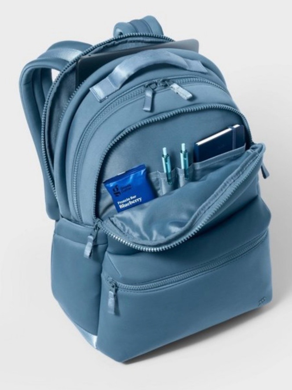 All in Motion Faux Neoprene Backpack in Dusty Navy. - Picture 3 of 3